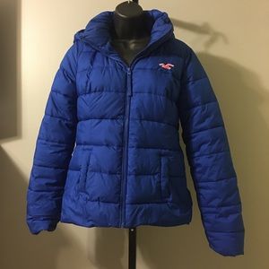 Royal Blue Hollister Puffer Winter Coat